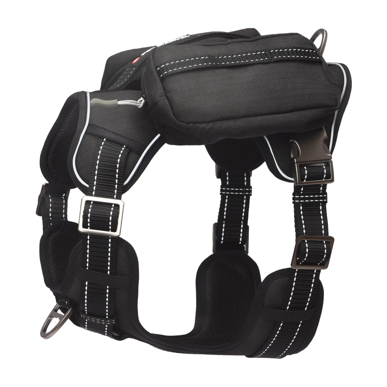 KFX-4212285 Tactical Dog Harness with Backpack, No Pull Front Clip, Adjustable Metal Buckles and Removable Side Pockets