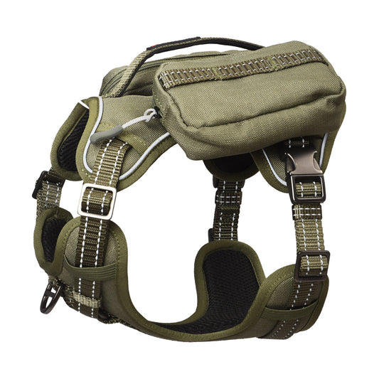 KFX-4212285 Tactical Dog Harness with Backpack, No Pull Front Clip, Adjustable Metal Buckles and Removable Side Pockets
