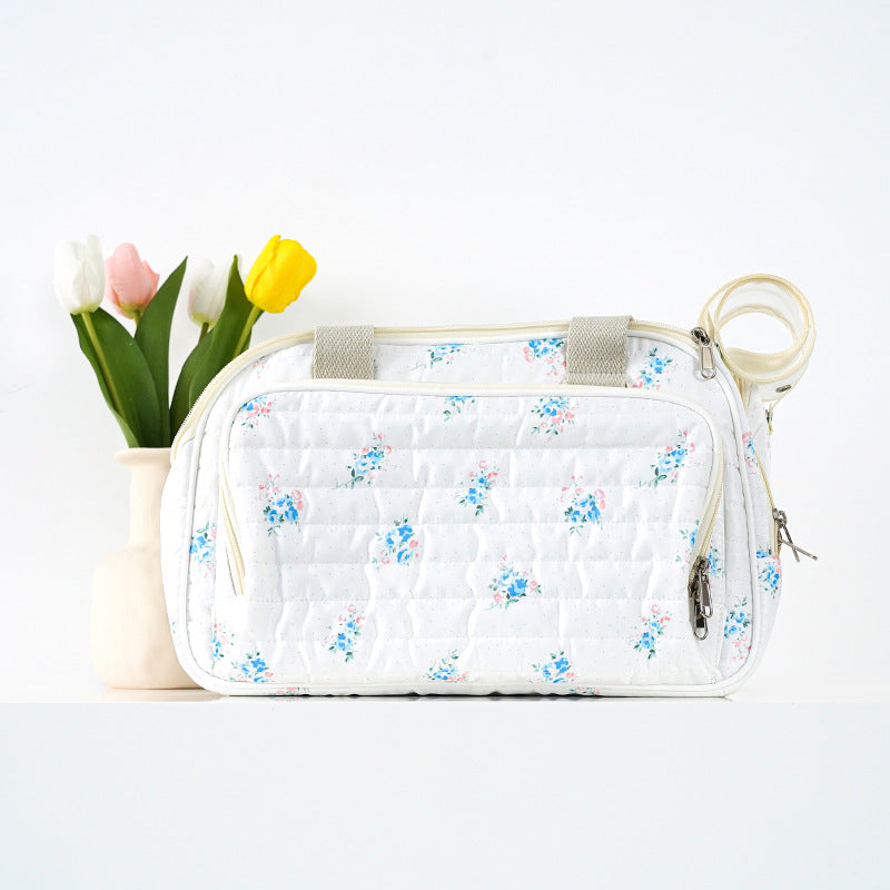 KFX-4213053 Portable Canvas Crossbody Dog Carrier Bag - Small Pet Travel Shoulder Bag in Blue