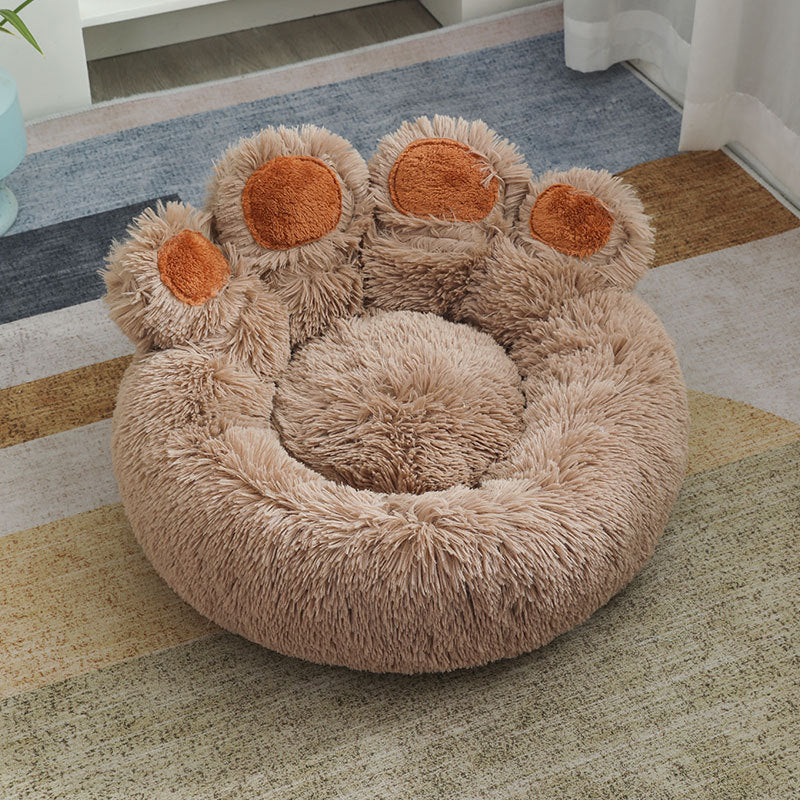 KFX-4214845 Cozy Plush Hand-Shaped Pet Bed in Gradient Colors for Dogs