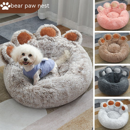KFX-4214845 Cozy Plush Hand-Shaped Pet Bed in Gradient Colors for Dogs