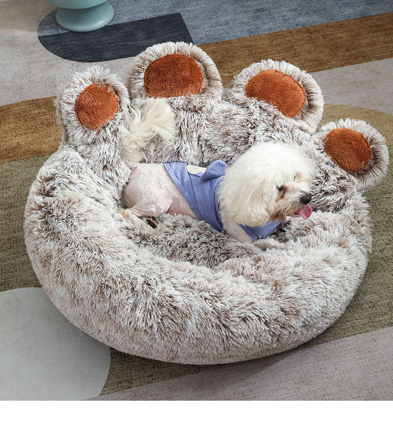 KFX-4214845 Cozy Plush Hand-Shaped Pet Bed in Gradient Colors for Dogs