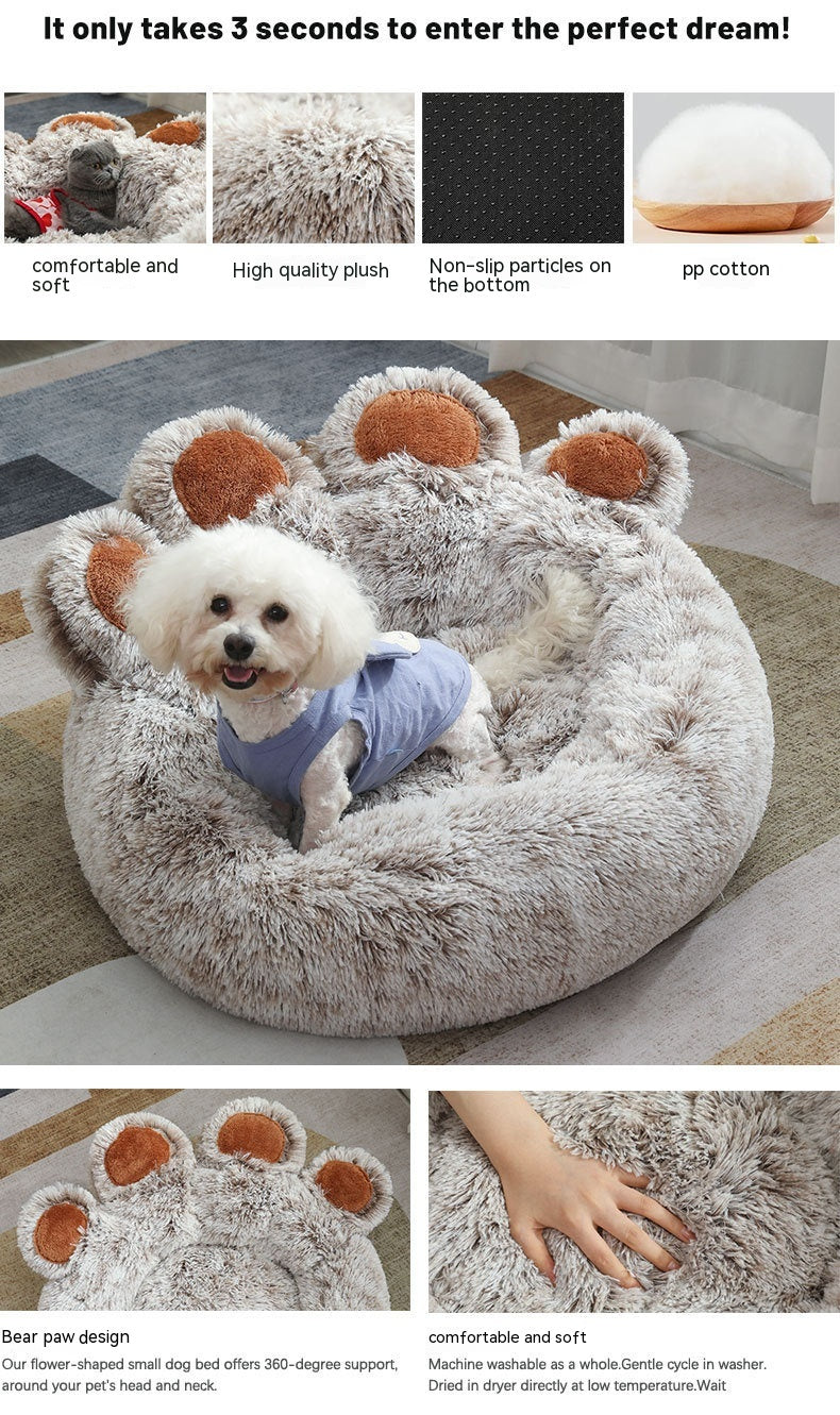 KFX-4214845 Cozy Plush Hand-Shaped Pet Bed in Gradient Colors for Dogs
