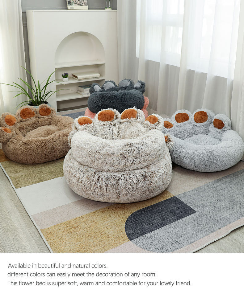 KFX-4214845 Cozy Plush Hand-Shaped Pet Bed in Gradient Colors for Dogs