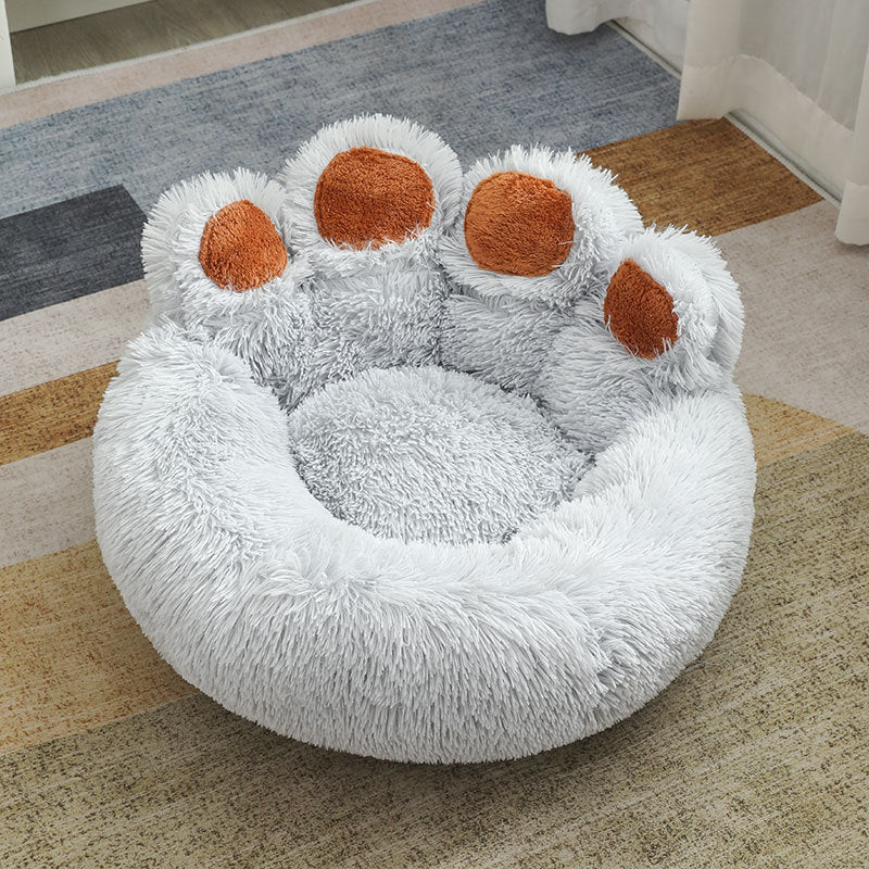 KFX-4214845 Cozy Plush Hand-Shaped Pet Bed in Gradient Colors for Dogs
