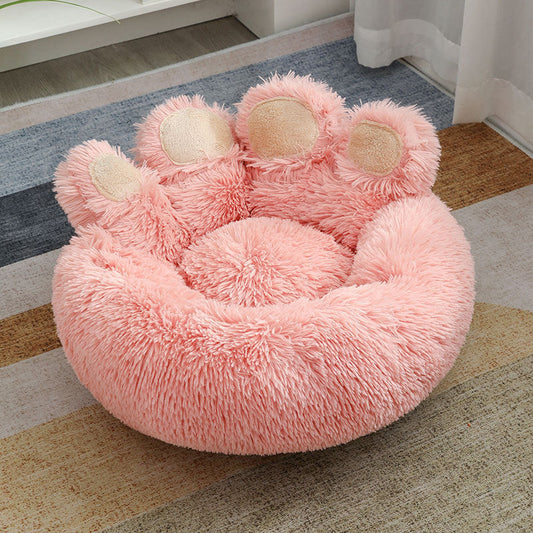 KFX-4214845 Cozy Plush Hand-Shaped Pet Bed in Gradient Colors for Dogs