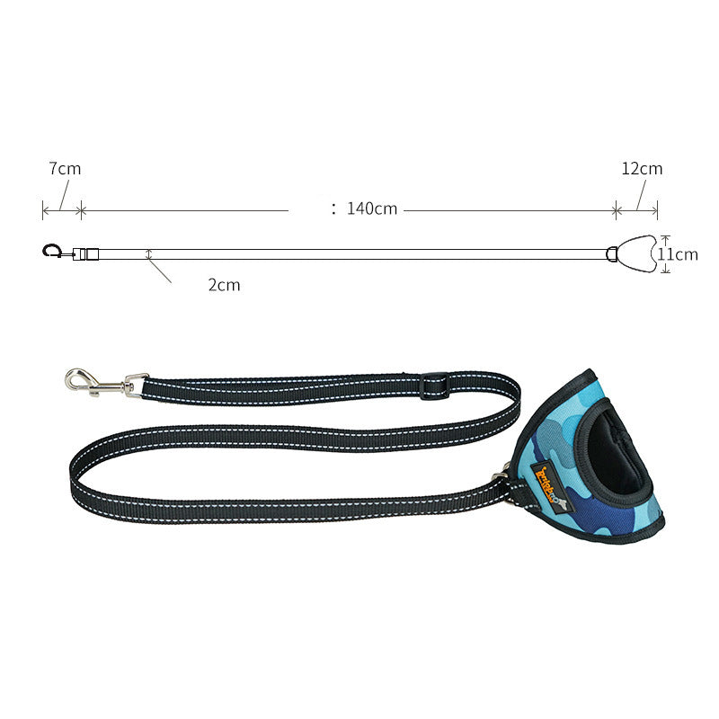 KFX-4216381 Reflective Dog Harness with Adjustable Traction Tape - 140cm Rope Length, Camouflage Colors