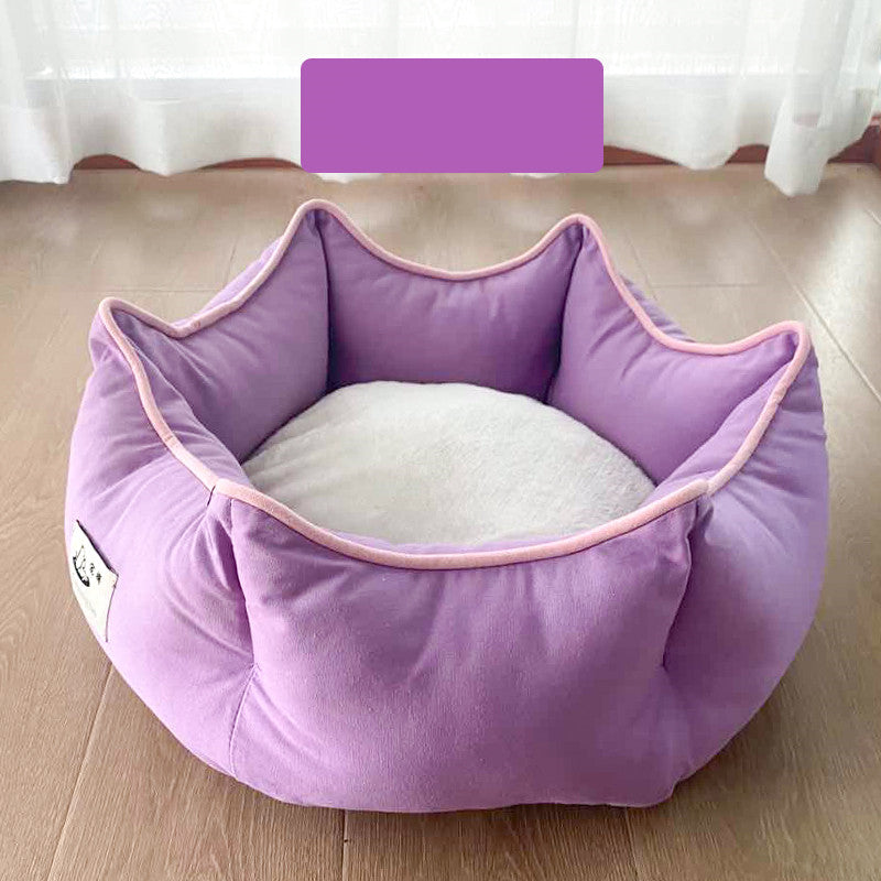 KFX-4216637 Cozy Removable Cat Litter Bed with Washable Blanket for All Seasons