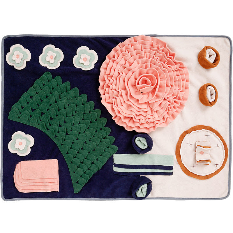 KFX-4218429 Western-Style Pet Sniffing Mat for Interactive Dining Experience, Polar Fleece Material