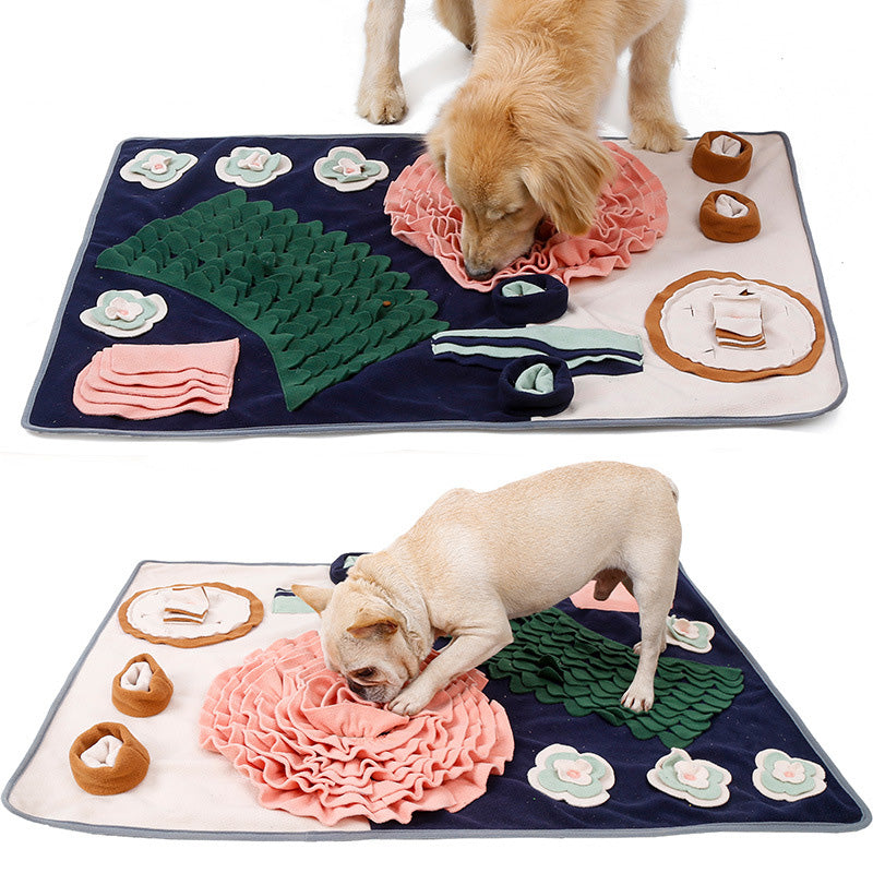 KFX-4218429 Western-Style Pet Sniffing Mat for Interactive Dining Experience, Polar Fleece Material