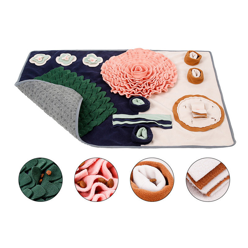 KFX-4218429 Western-Style Pet Sniffing Mat for Interactive Dining Experience, Polar Fleece Material
