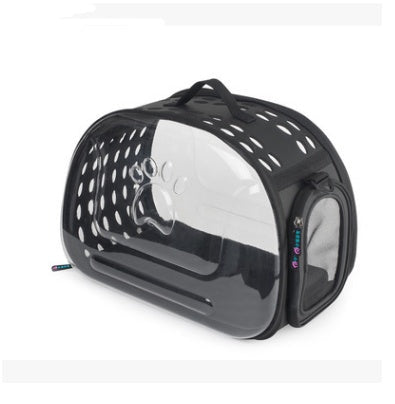 KFX-4218813 Foldable Transparent Pet Handbag for Small Dogs and Cats, Waterproof EVA Material, Lightweight Design