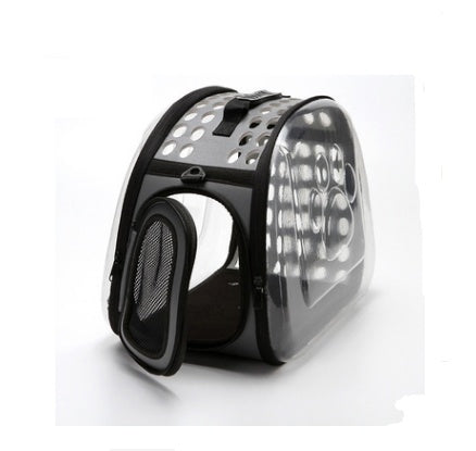 KFX-4218813 Foldable Transparent Pet Handbag for Small Dogs and Cats, Waterproof EVA Material, Lightweight Design