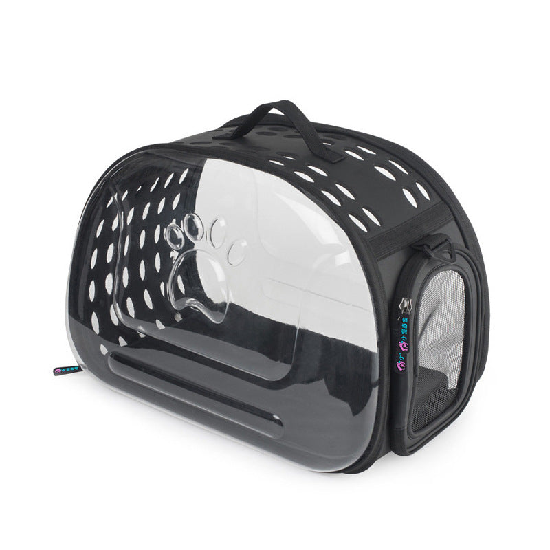 KFX-4218813 Foldable Transparent Pet Handbag for Small Dogs and Cats, Waterproof EVA Material, Lightweight Design