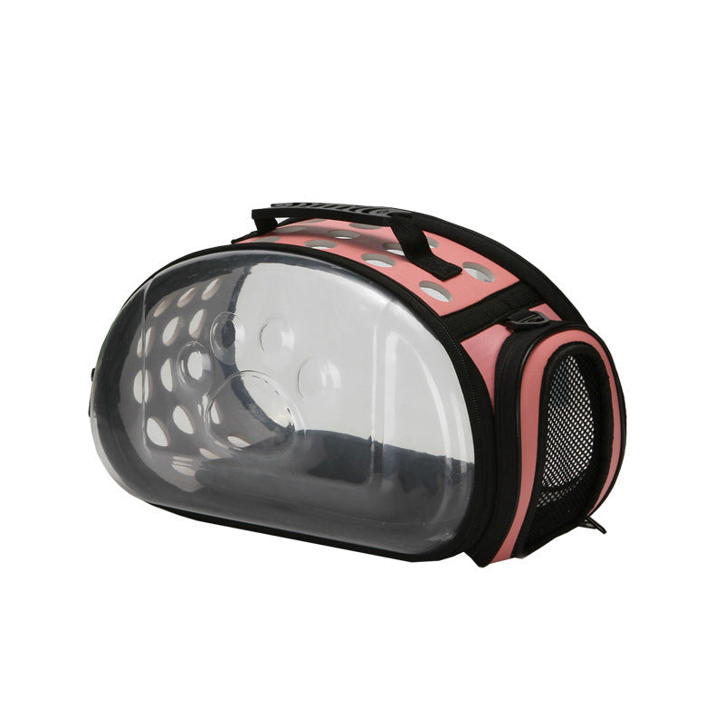 KFX-4218813 Foldable Transparent Pet Handbag for Small Dogs and Cats, Waterproof EVA Material, Lightweight Design