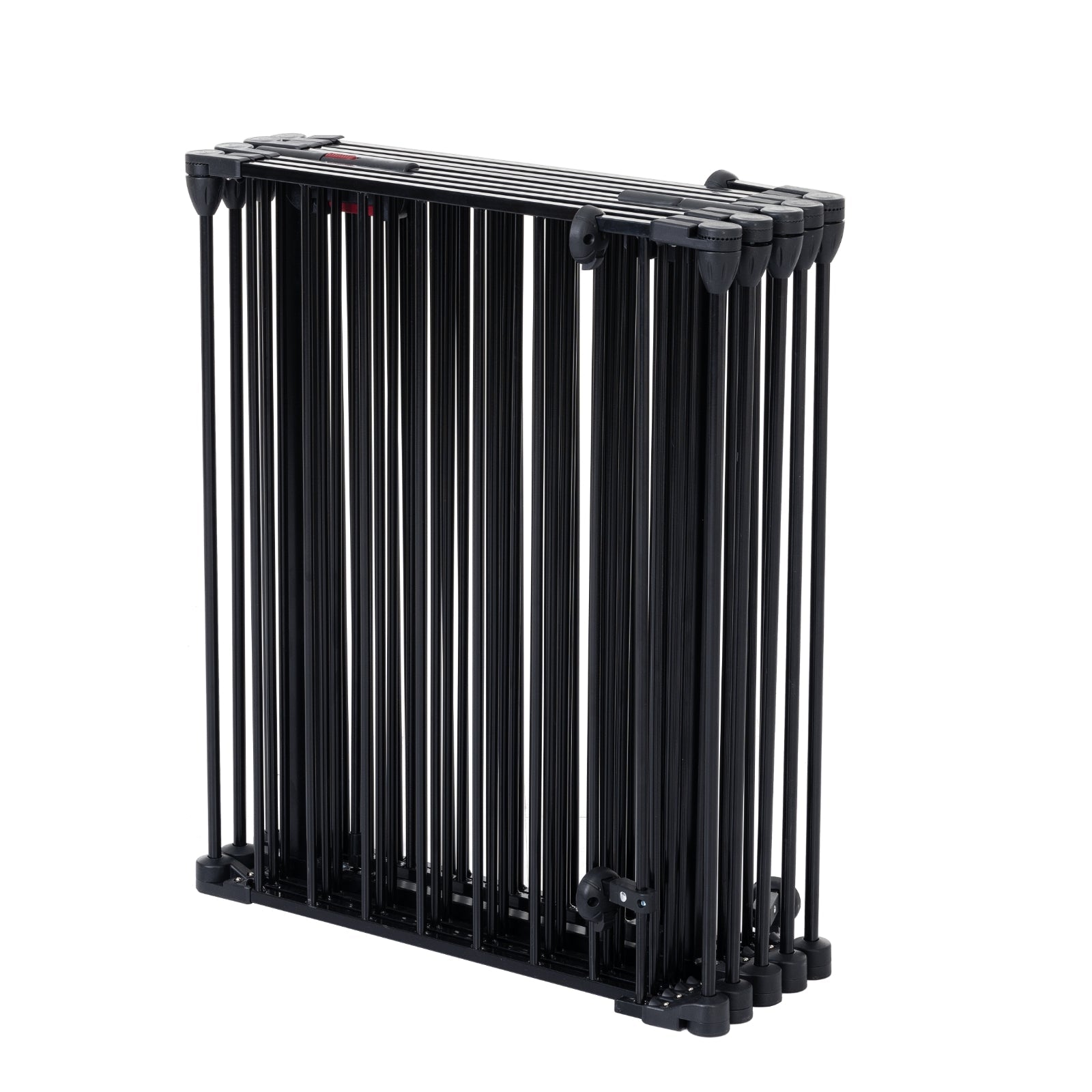KFX-4219837 150-Inch Adjustable Safety Gate with Walk-Through Door for Pets and Kids, Metal Enclosure for Fireplaces and Play Areas