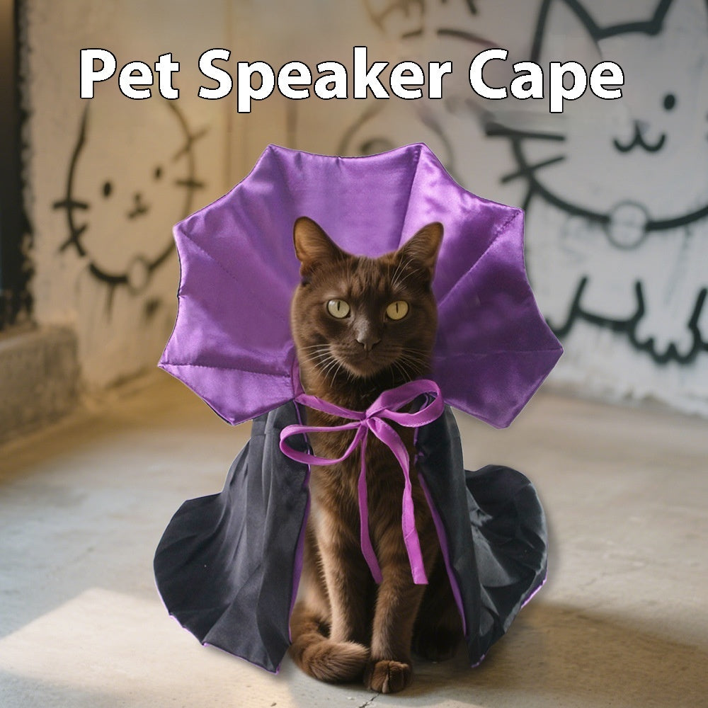 KFX-4221373 Stylish Halloween Pet Cape in Yellow and Purple - Casual Polyester Costume for Pets