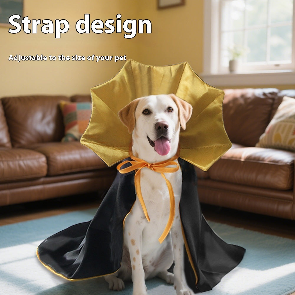 KFX-4221373 Stylish Halloween Pet Cape in Yellow and Purple - Casual Polyester Costume for Pets