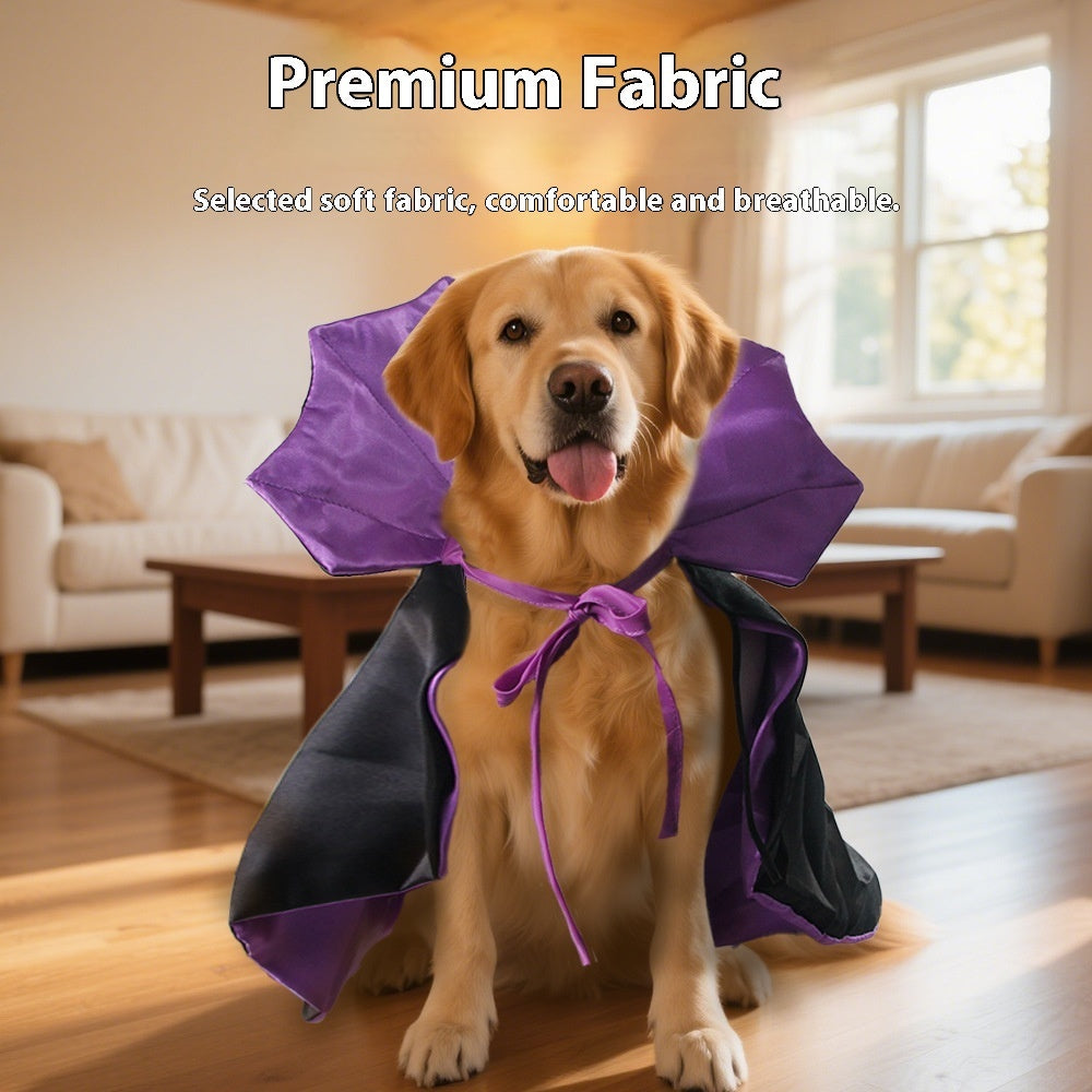 KFX-4221373 Stylish Halloween Pet Cape in Yellow and Purple - Casual Polyester Costume for Pets