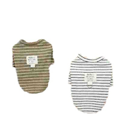 KFX-4222141 Brown and White Striped Cotton Casual Shirt for Puppies - Available in S, M, L, XL, XXL