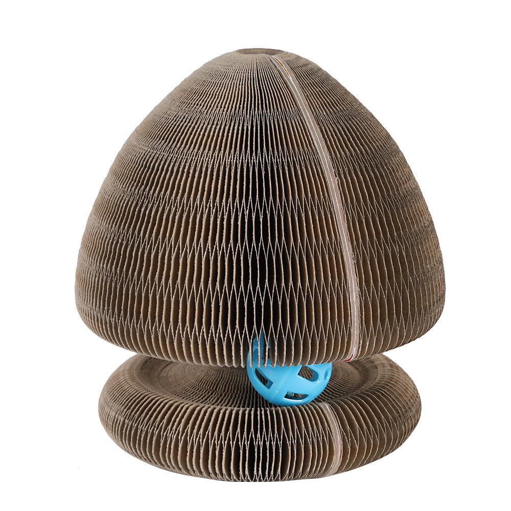 KFX-4222525 Interactive Foldable Cat Scratch Board with Bell – Corrugated Paper Cat Climbing Toy