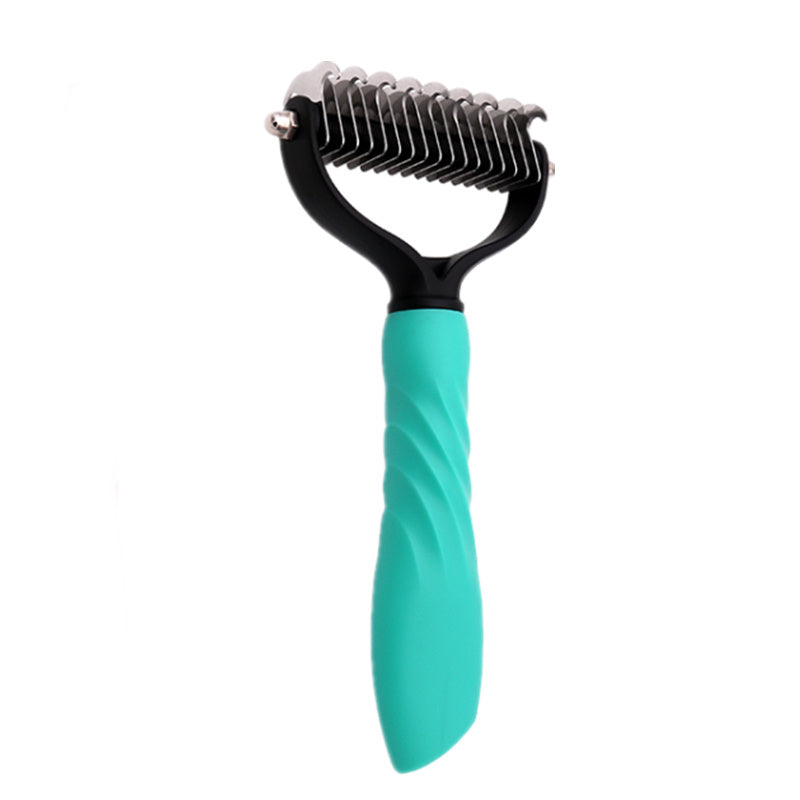 KFX-4223805 Pet Grooming Tool for Cats & Dogs - Hair Shedding & Dematting Comb with Ergonomic Grip, Stainless Steel Teeth