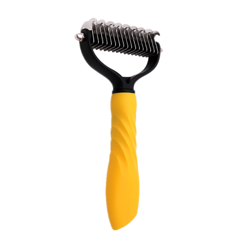 KFX-4223805 Pet Grooming Tool for Cats & Dogs - Hair Shedding & Dematting Comb with Ergonomic Grip, Stainless Steel Teeth