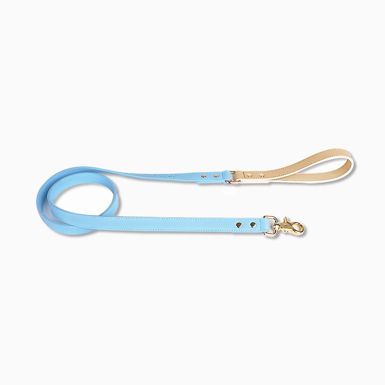 KFX-4226109 Leather Pet Dog Leash and Collar Set for Small, Medium, and Large Dogs