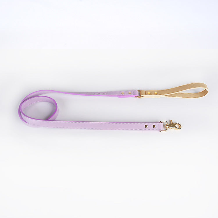 KFX-4226109 Leather Pet Dog Leash and Collar Set for Small, Medium, and Large Dogs