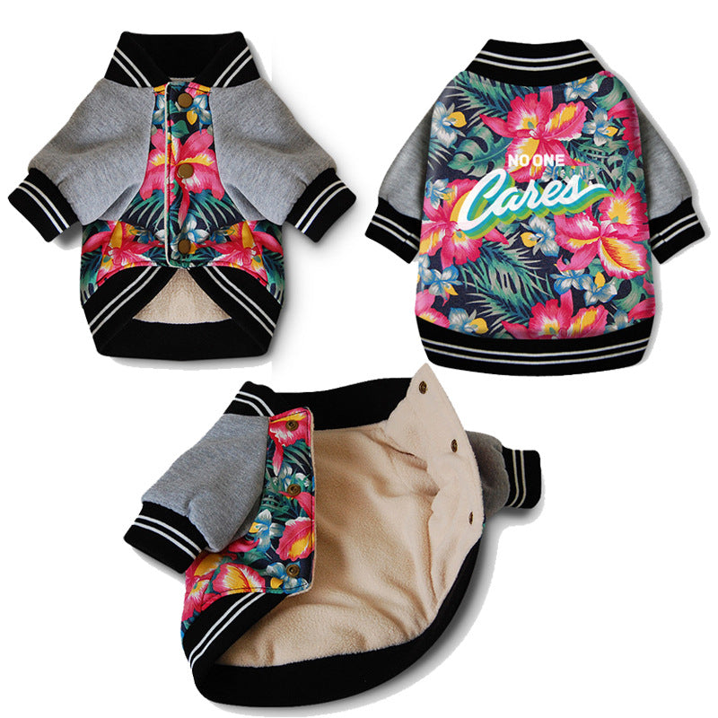 KFX-4226493 Stretch Printed Two-Legged Dog Clothes in Cotton and Fleece, Various Sizes XS-XXL