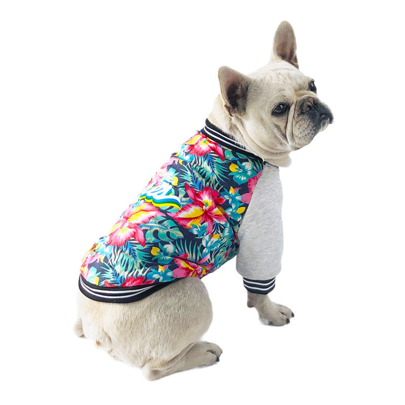 KFX-4226493 Stretch Printed Two-Legged Dog Clothes in Cotton and Fleece, Various Sizes XS-XXL