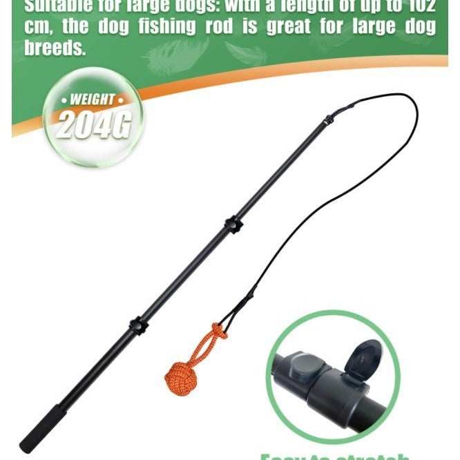 KFX-4227133 Retractable Dog Training Stick with Non-Slip Handle and Replaceable Toys
