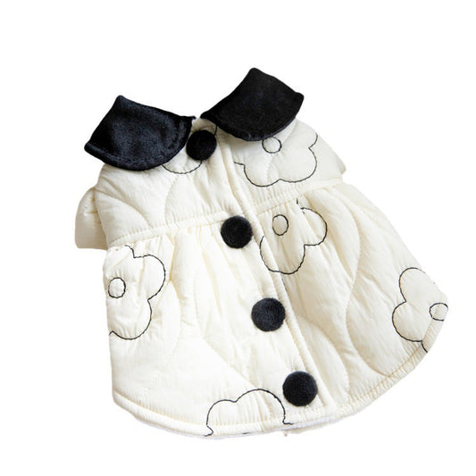 KFX-4227901 Warm Cotton Fleece-Lined Dog Clothing for Autumn and Winter in Apricot