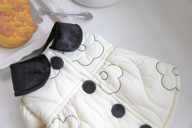 KFX-4227901 Warm Cotton Fleece-Lined Dog Clothing for Autumn and Winter in Apricot