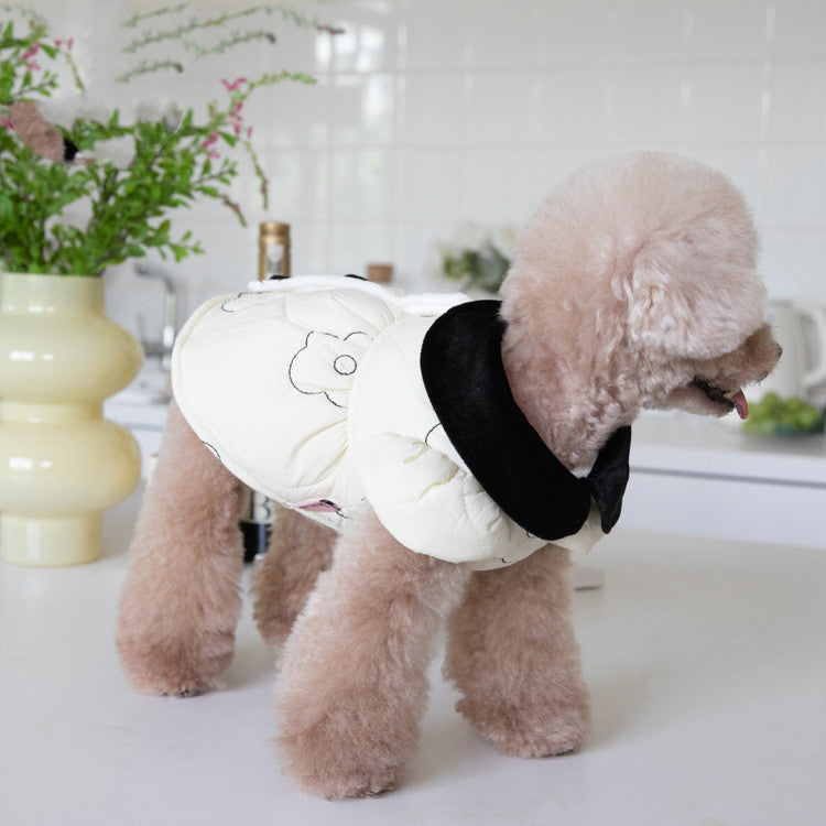 KFX-4227901 Warm Cotton Fleece-Lined Dog Clothing for Autumn and Winter in Apricot