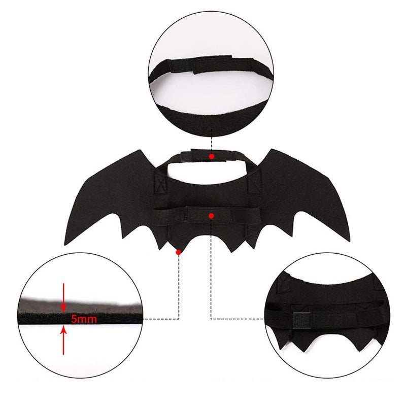 KFX-4229693 Halloween Pet Bat Wings Costume for Cats and Dogs – Lightweight Felt Fabric Decoration
