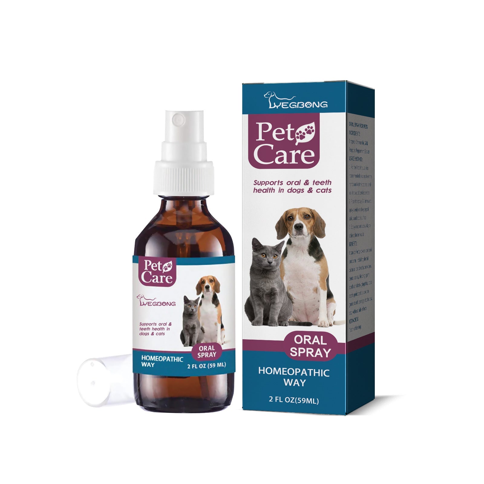 KFX-4229949 Pet Oral Cleaning Spray for Tartar Control and Fresh Breath, 59ml