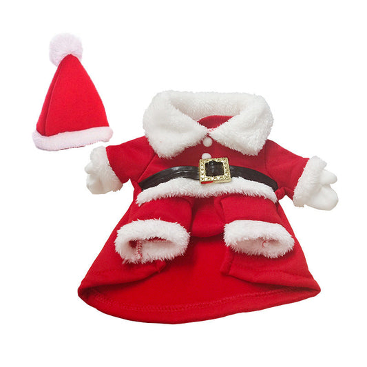 KFX-4233149 Festive Dog Sweatshirt with Hat - Christmas Apparel in Red and Green, Available in Multiple Sizes
