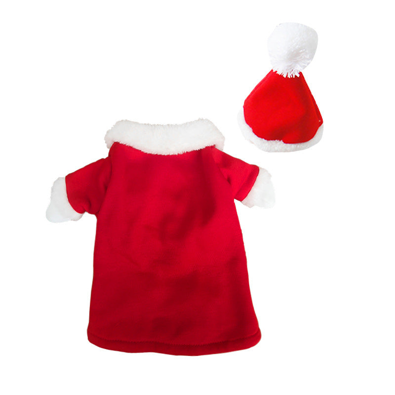 KFX-4233149 Festive Dog Sweatshirt with Hat - Christmas Apparel in Red and Green, Available in Multiple Sizes