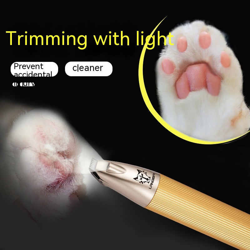 KFX-4233661 Electric Pet Foot Shaver Clipper for Dogs - Metal LED Design with Accessories