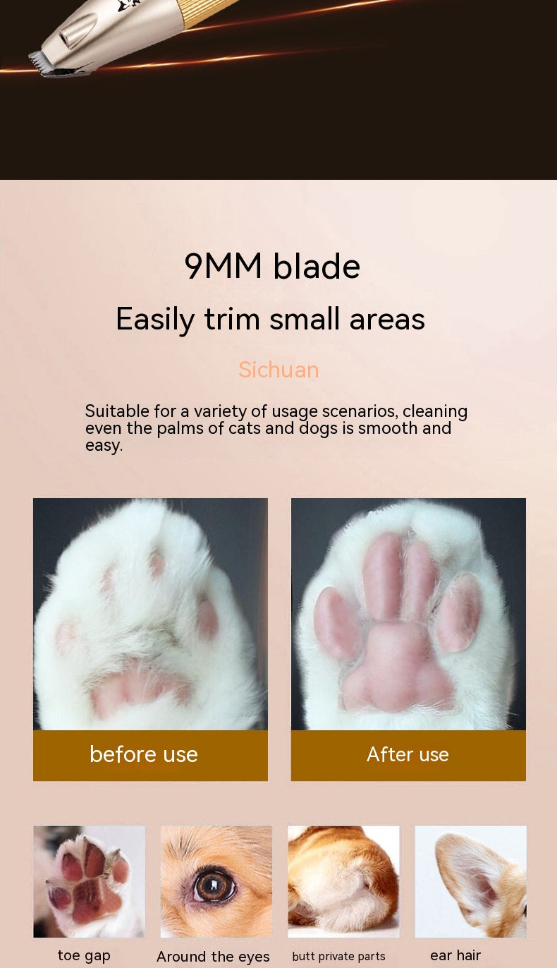 KFX-4233661 Electric Pet Foot Shaver Clipper for Dogs - Metal LED Design with Accessories
