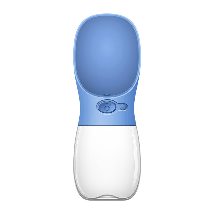 KFX-4233917 Portable Dog Water Bottle with Anti-Bacterial Material and One-Touch Waterproof Design, 350ml Blue