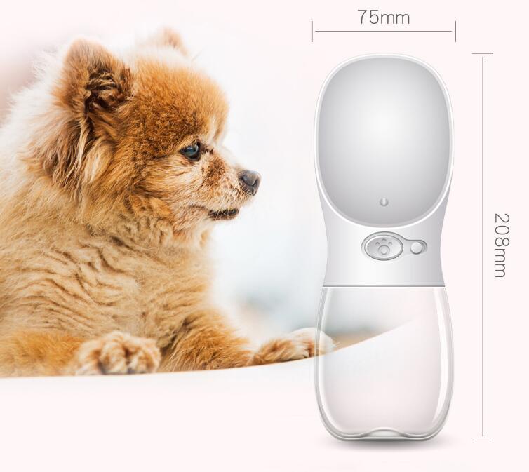 KFX-4233917 Portable Dog Water Bottle with Anti-Bacterial Material and One-Touch Waterproof Design, 350ml Blue