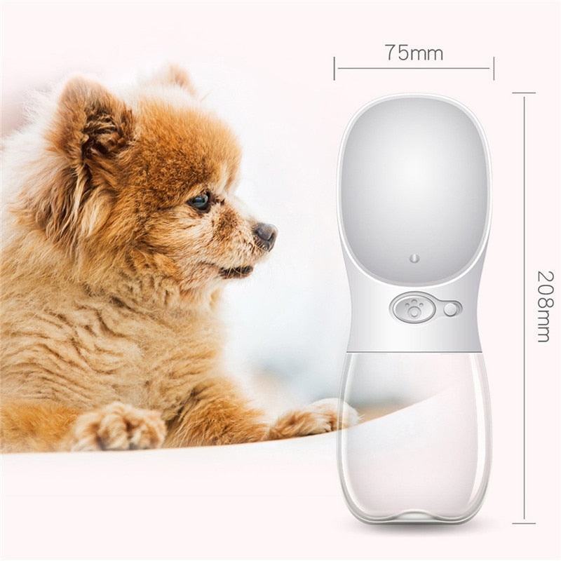 KFX-4233917 Portable Dog Water Bottle with Anti-Bacterial Material and One-Touch Waterproof Design, 350ml Blue