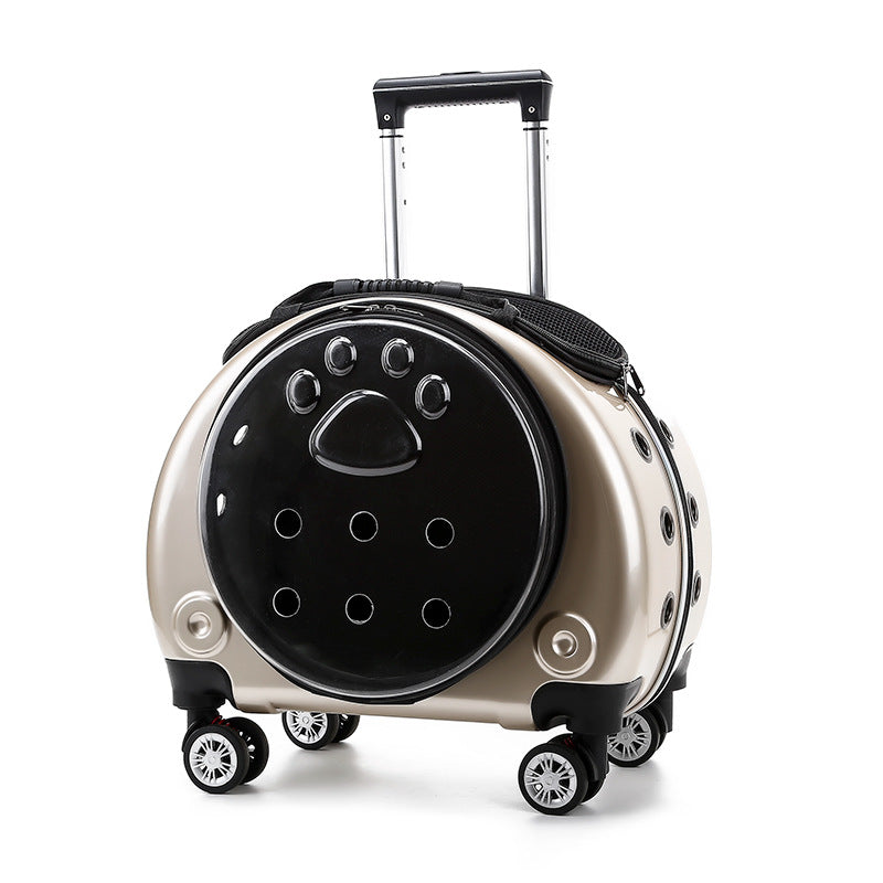 KFX-4234301 Portable Transparent Pet Trolley Bag for Small Pets – Medium Hard Diaper Carrier in Various Colors