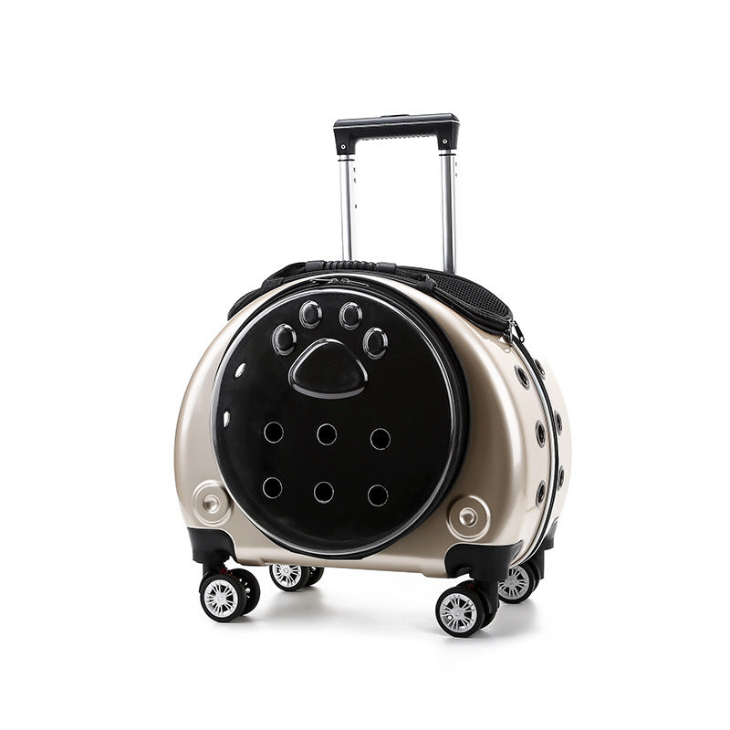 KFX-4234301 Portable Transparent Pet Trolley Bag for Small Pets – Medium Hard Diaper Carrier in Various Colors