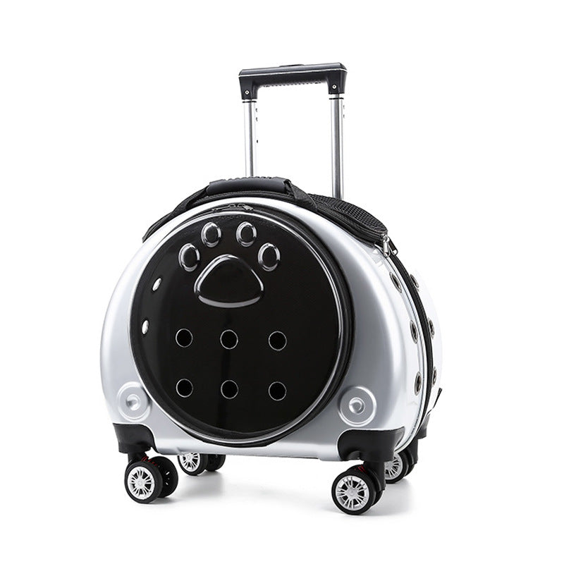 KFX-4234301 Portable Transparent Pet Trolley Bag for Small Pets – Medium Hard Diaper Carrier in Various Colors
