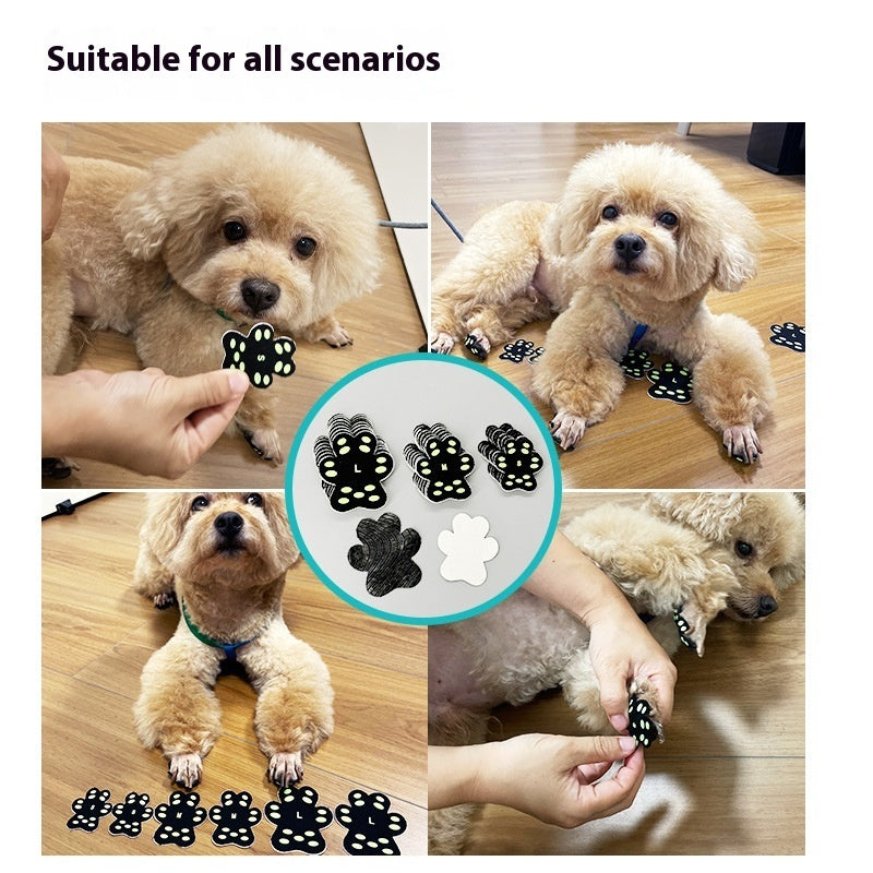 KFX-4234685 Breathable Silicone Cloth Dog Claw Protection Footstickers - 8 Pack Sizes S & M