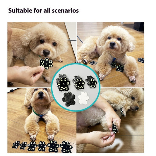 KFX-4234685 Breathable Silicone Cloth Dog Claw Protection Footstickers - 8 Pack Sizes S & M