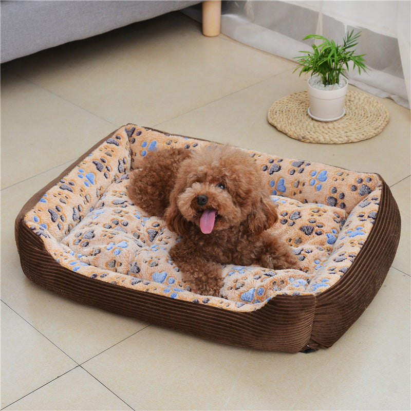 KFX-4235325 Soft Plush Dog Cat Bed Warm Sleep Mat for Small Pets in Various Sizes